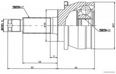 HERTH BUSS JAKOPARTS j2827015 -  Шарнирный комплект, приводной вал